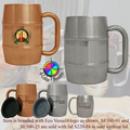 Eco Vessel Polished Stainless Steel Double Barrel Mug with full color